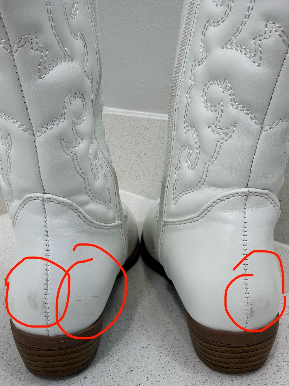 Girls White Western Booties - Classic Cowboy Style - Picture 8 of 8